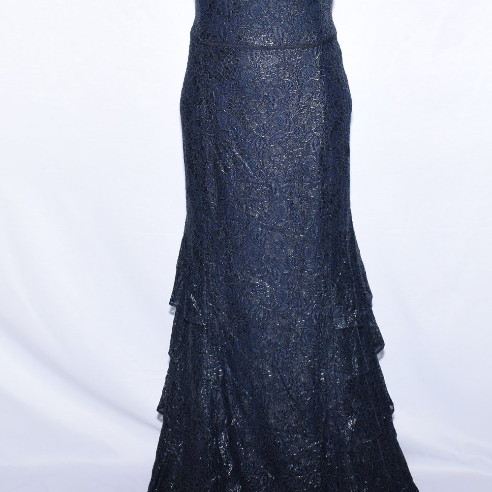 *NEW* Lauren Ralph Lauren Navy Ruffled Lace - Picture 5 of 8